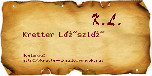 Kretter László névjegykártya